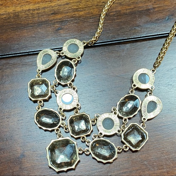 Vintage Golden Chain Romantic Cluster Matinee Brown Necklace - Picture 6 of 8